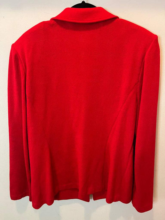 St. John Knit Red Jacket Size 16