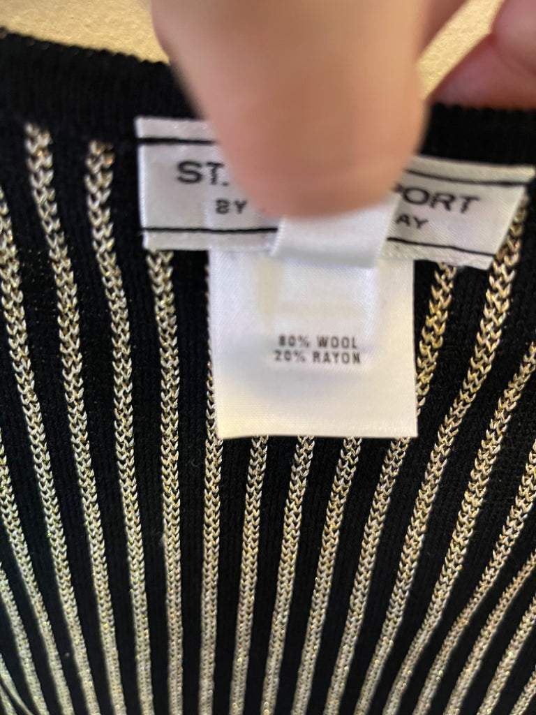 St. John Reversible Black/Gold Metallic Shell Size Large