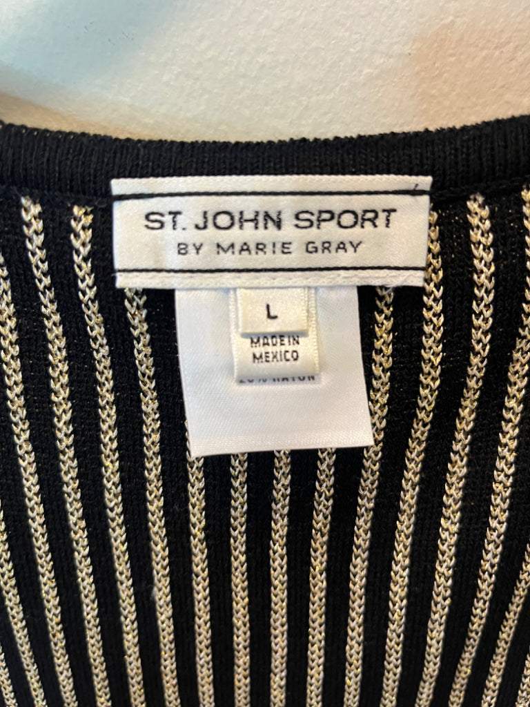 St. John Reversible Black/Gold Metallic Shell Size Large