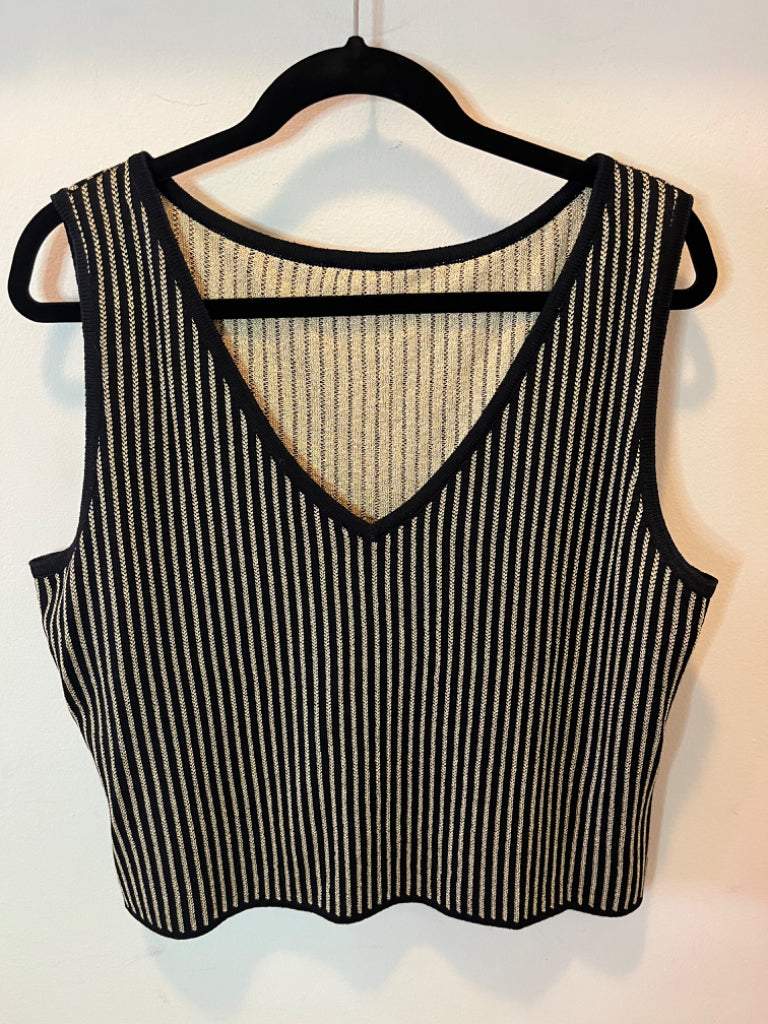 St. John Reversible Black/Gold Metallic Shell Size Large