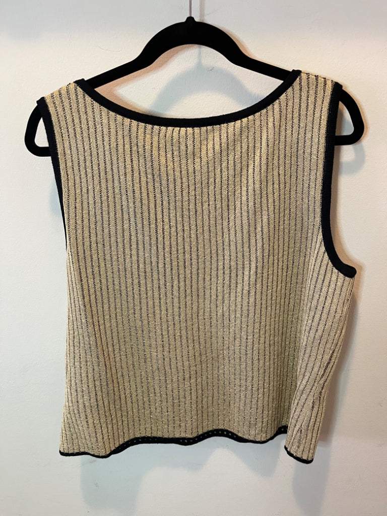 St. John Reversible Black/Gold Metallic Shell Size Large