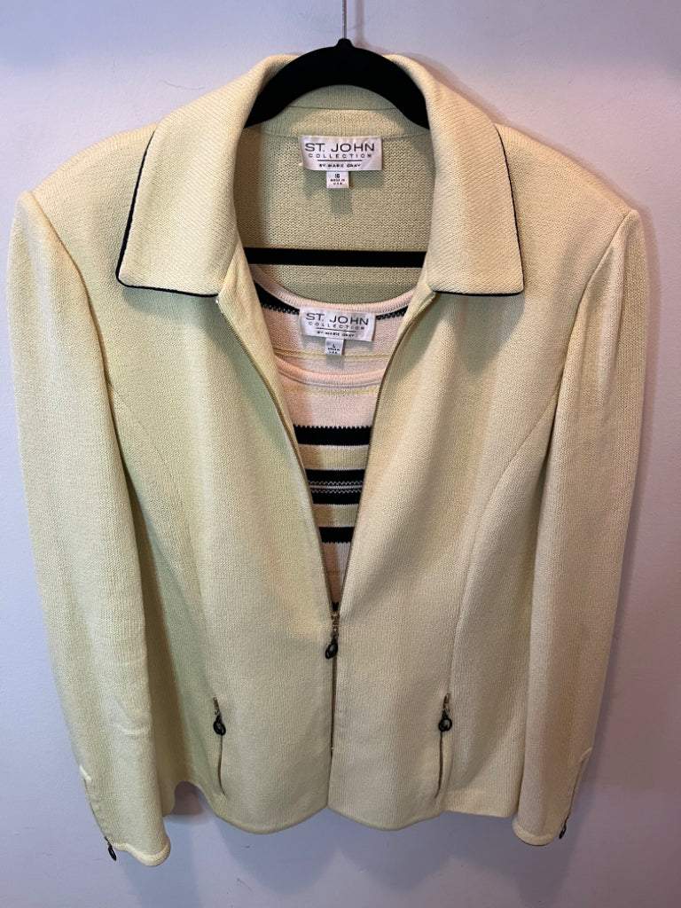 St. John Knit Striped Shell Size Large