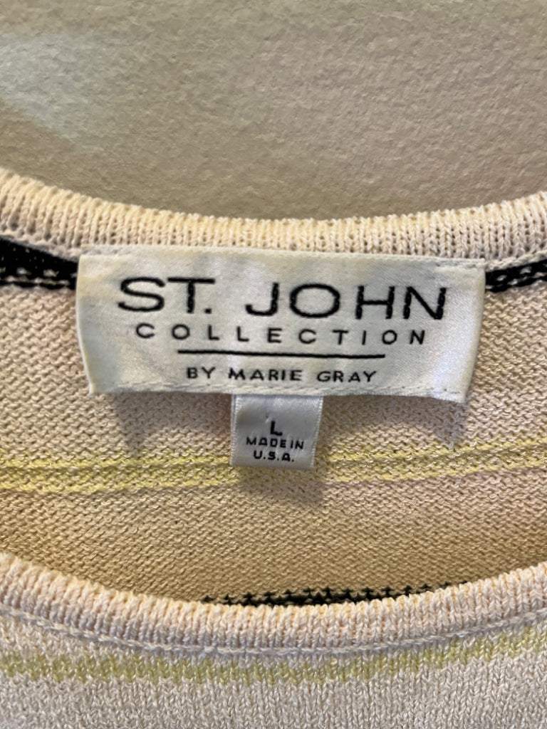 St. John Knit Striped Shell Size Large