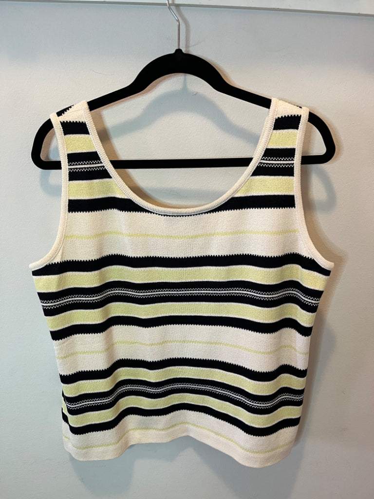 St. John Knit Striped Shell Size Large
