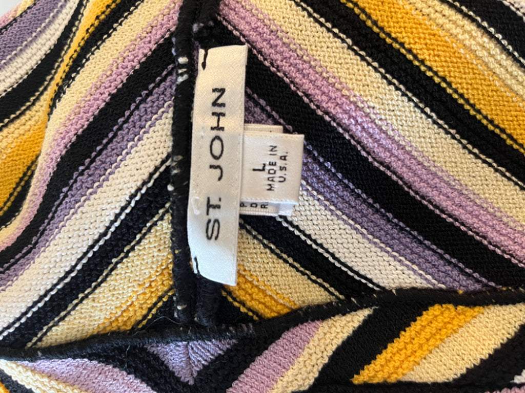 St. John Multi Color Striped Shell Size Large