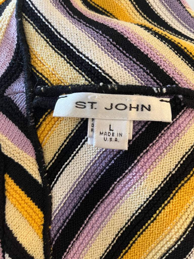 St. John Multi Color Striped Shell Size Large