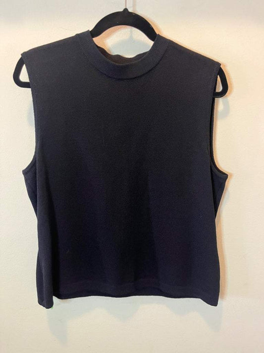 St. John Basics Knit Mock Neck Shell Black Size Large