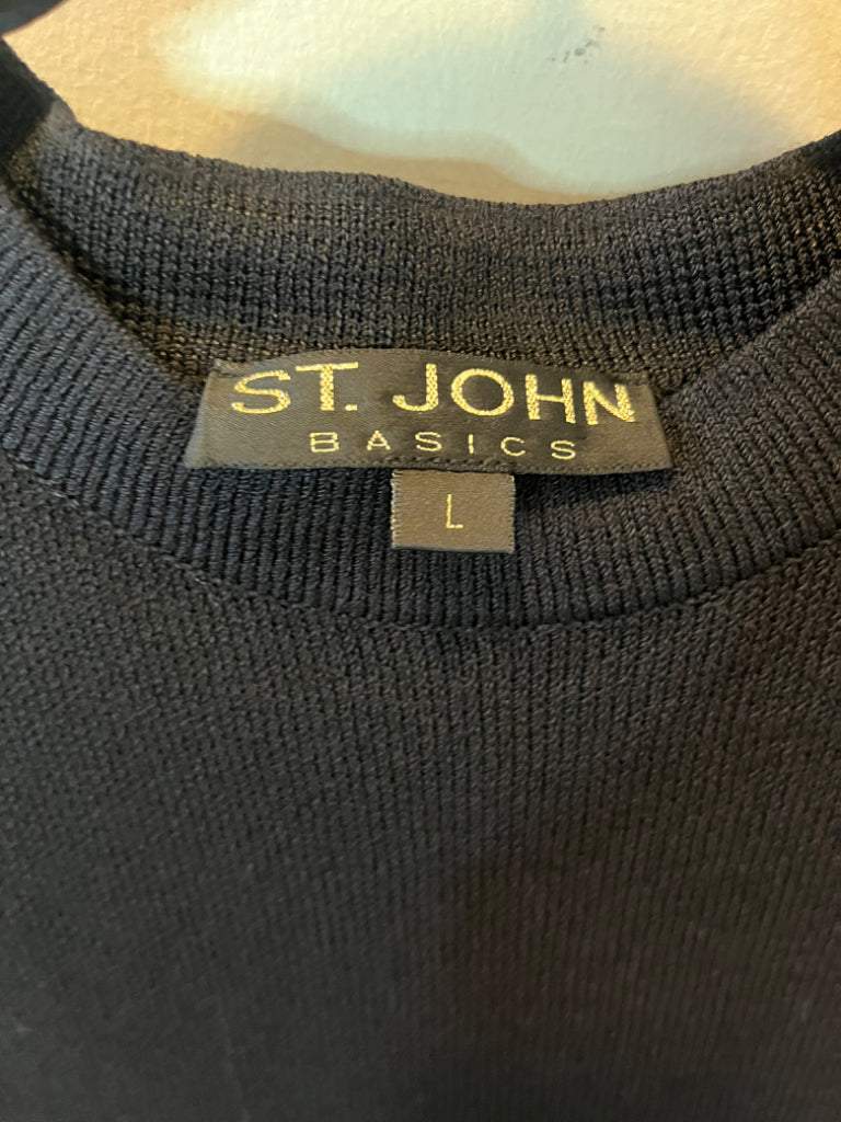 St. John Basics Knit Mock Neck Shell Black Size Large