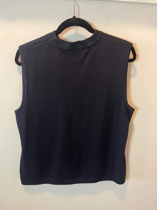 St. John Basics Knit Mock Neck Shell Black Size Large