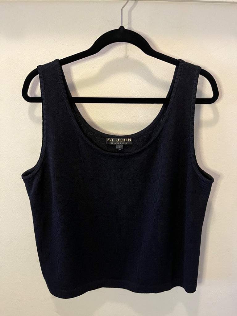 St. John Basics Black Knit Shell Size Large