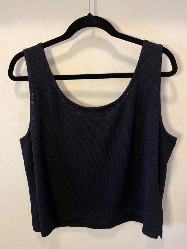 St. John Basics Black Knit Shell Size Large
