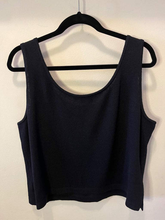 St. John Basics Black Knit Shell Size Large