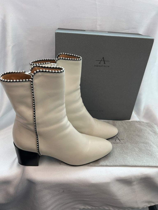 Aquatalia Cream Leather Boots Size 12