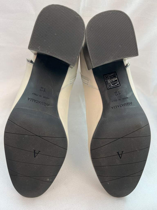 Aquatalia Cream Leather Boots Size 12