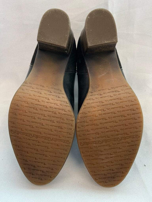 Tamaris Ankle Bootie Black Leather Size 11