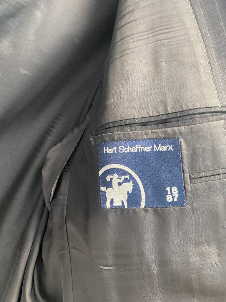 Hart Schaffner Marx 50L Jacket and 46 Waist Dark Gray Suit