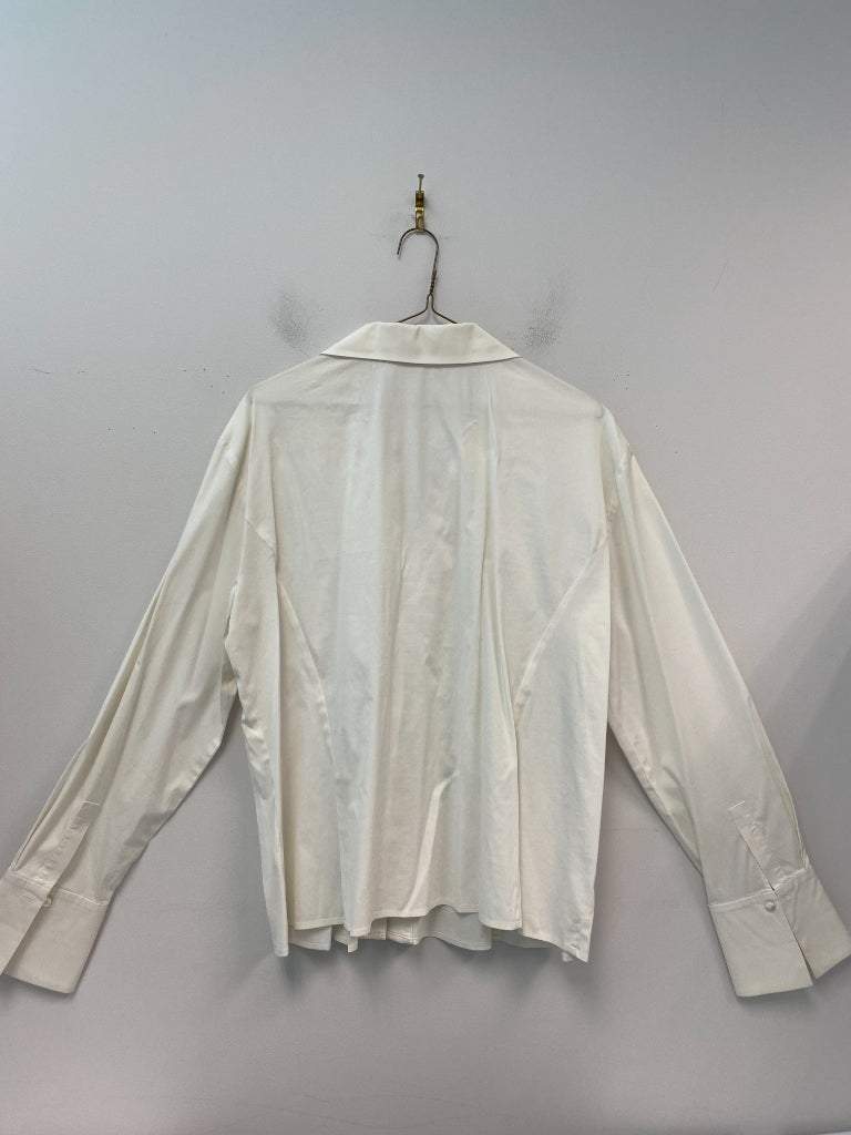 Lafayette 148 16 White Button up Blouse