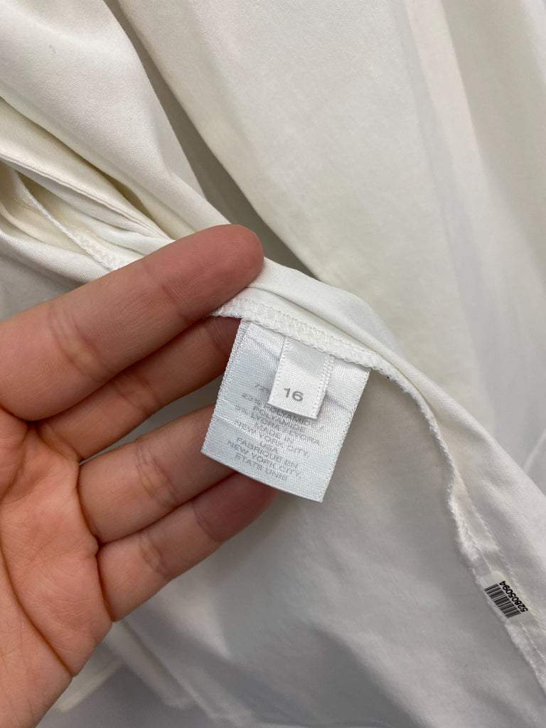 Lafayette 148 16 White Button up Blouse