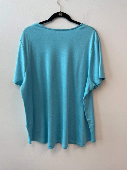 J.Jill Size 3X Cotton Blue T-Shirt