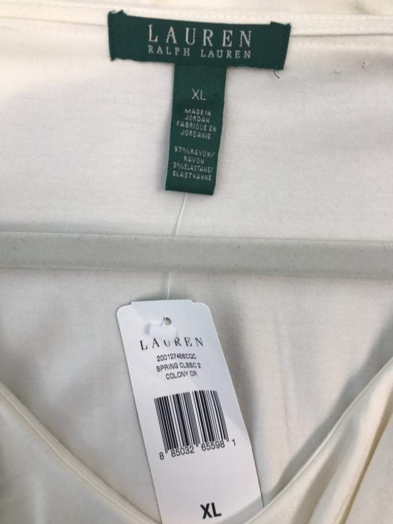 Ralph Lauren Size XL Rayon Blend Cream Blouse NWT