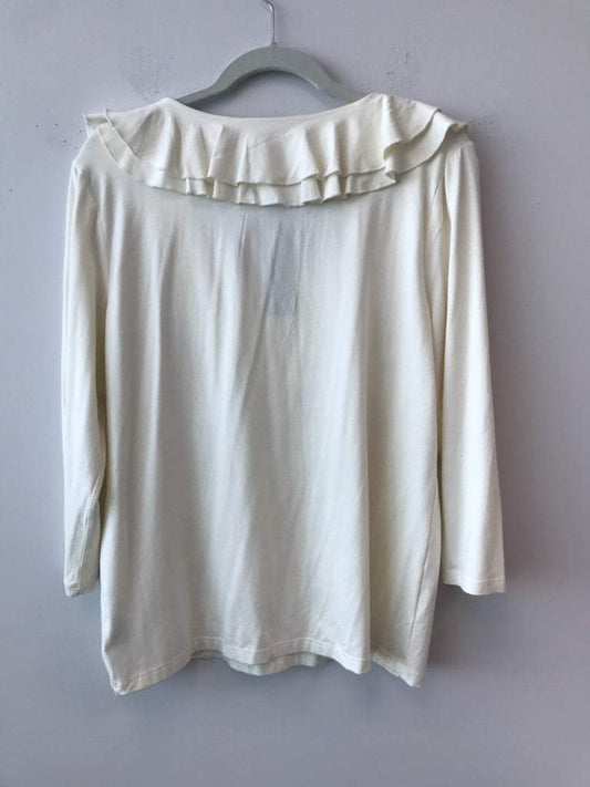 Ralph Lauren Size XL Rayon Blend Cream Blouse NWT