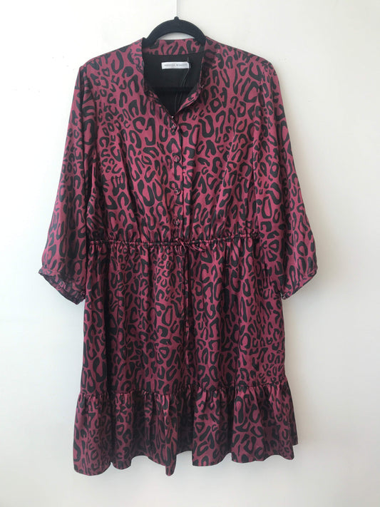 Rebecca Minkoff Size 1X Polyester Magenta Cheetah Print Dress NWT