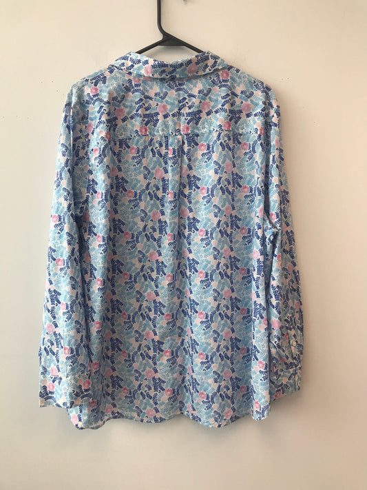Multi-colored Floral Button up Blouse