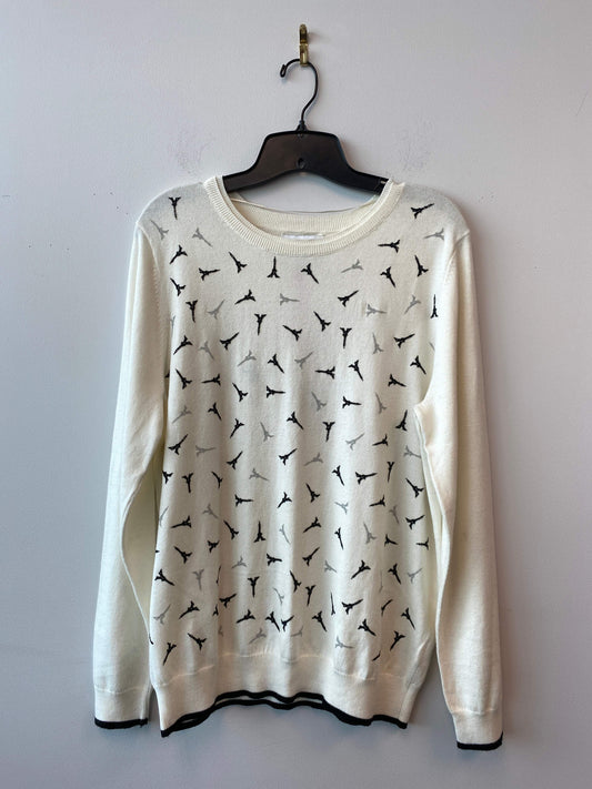 Elle XL Cream Cotton Sweater NWT