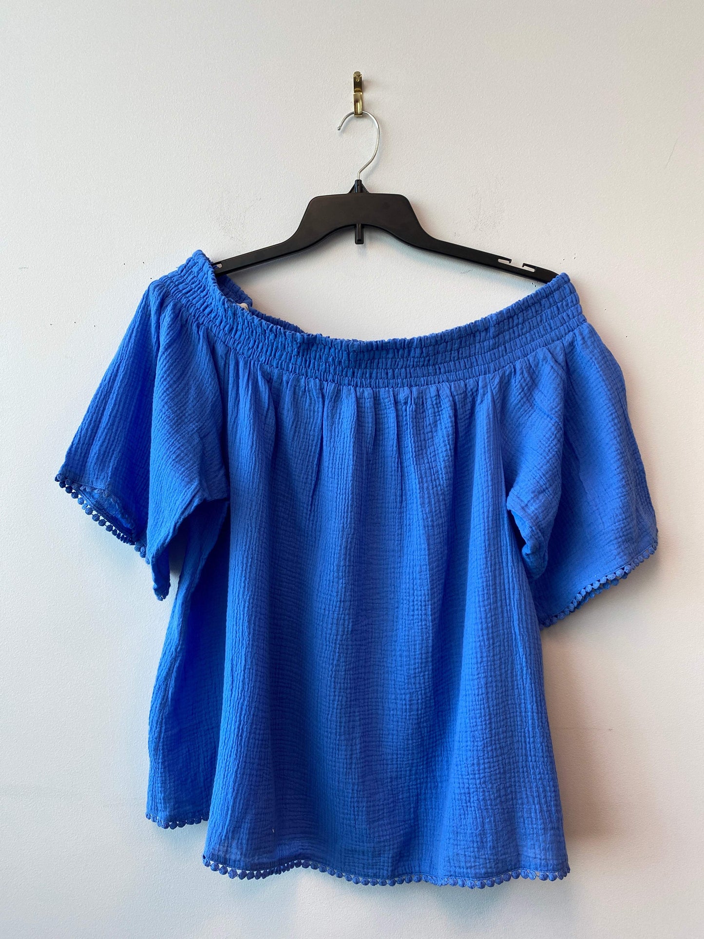 RACHEL Rachel Roy 2X Blue Cotton Top NWT