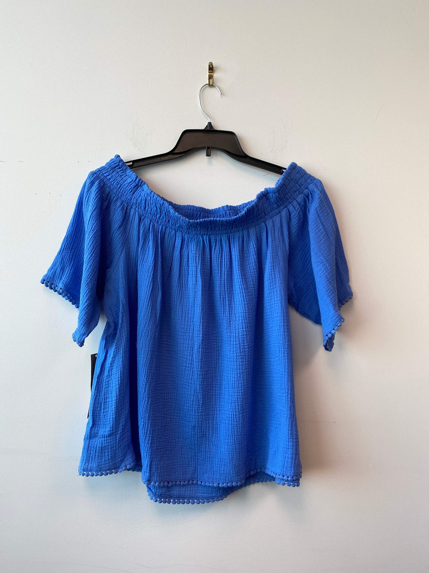 RACHEL Rachel Roy 2X Blue Cotton Top NWT