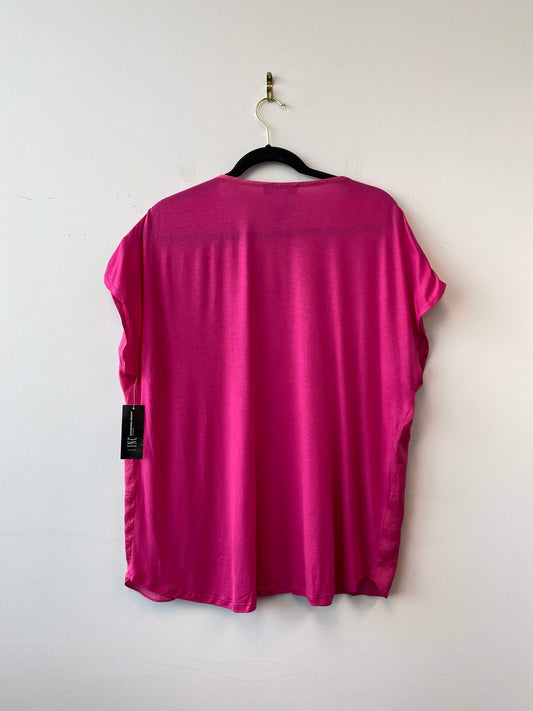 International Concepts 1X Polyester/Rayon Hot Pink Blouse