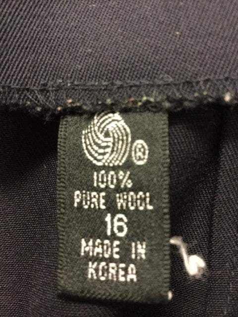 Ellen Tracy Navy Wool Size 16 Dress Pants
