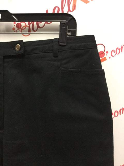 Charter Club Size 14 Black Casual Crop Cotton Blend Capri Pants