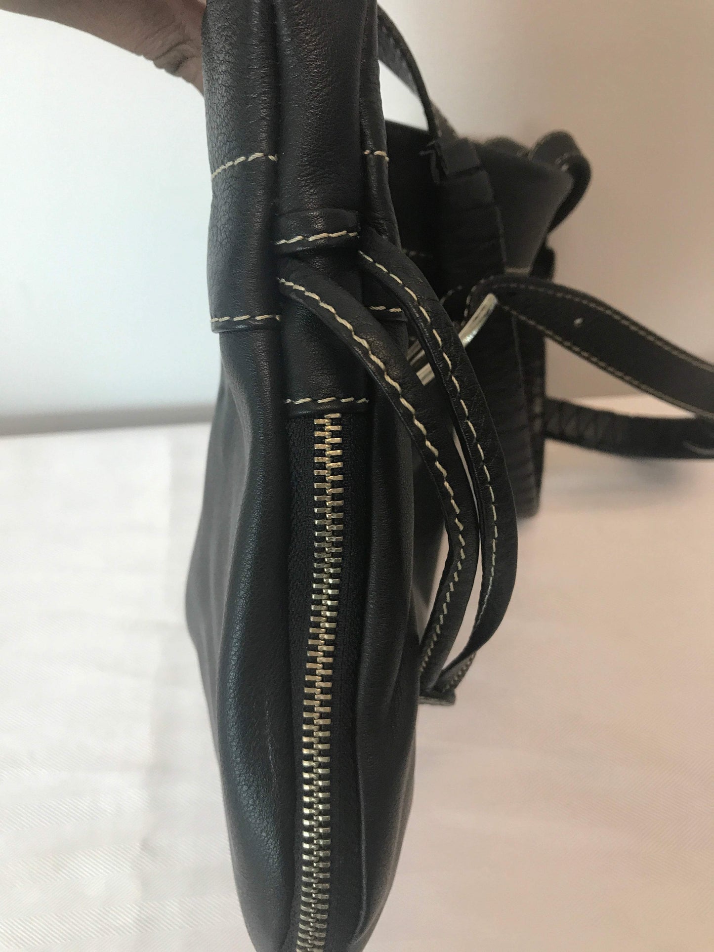 Peter Kent Medium Black Leather Handbag