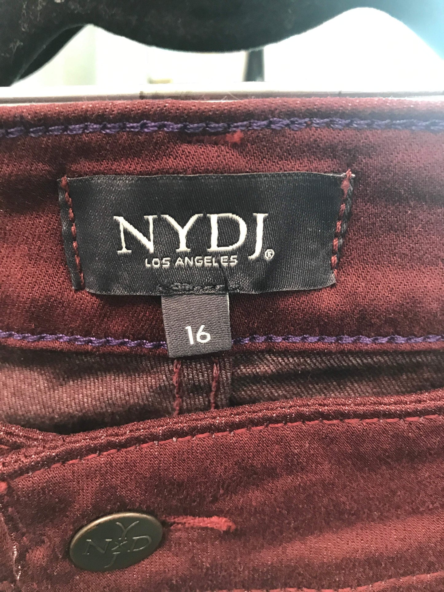 Not Your Daughter's Jeans Size 16 Cotton/Viscose Blend Burgundy Jeans NWT