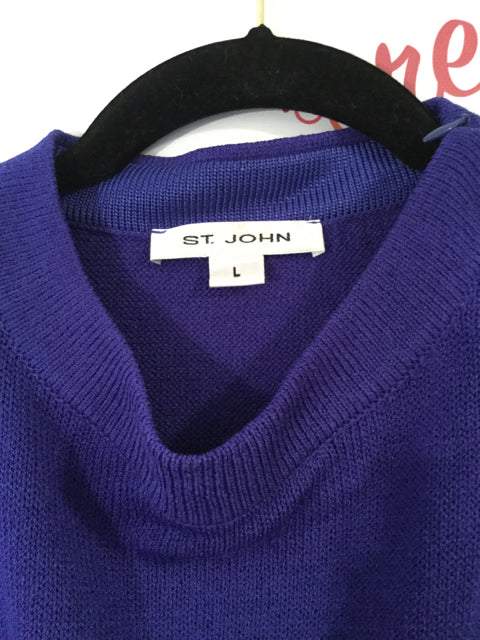 St. John Size L Electric Purple High Neck Top