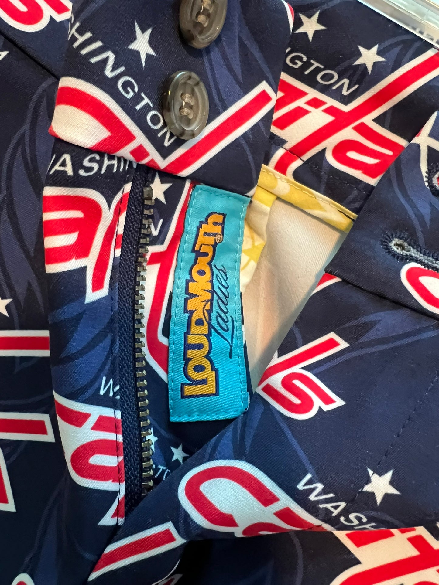 Custom Loudmouth Ladies Golf Capri Pants 18 X 22L Washington Capitals Print