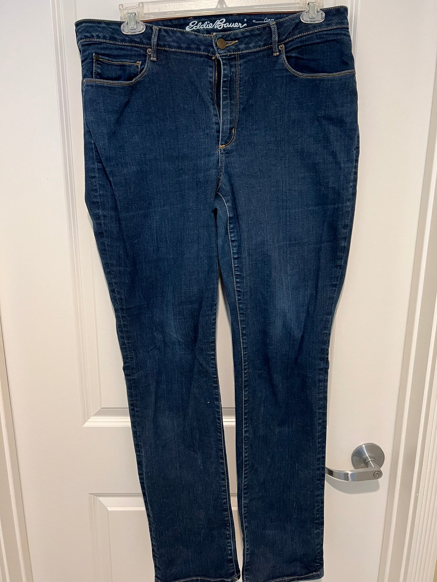 Eddie Bauer Curvy Fit Straight Leg Jeans Dark Wash Size 16T