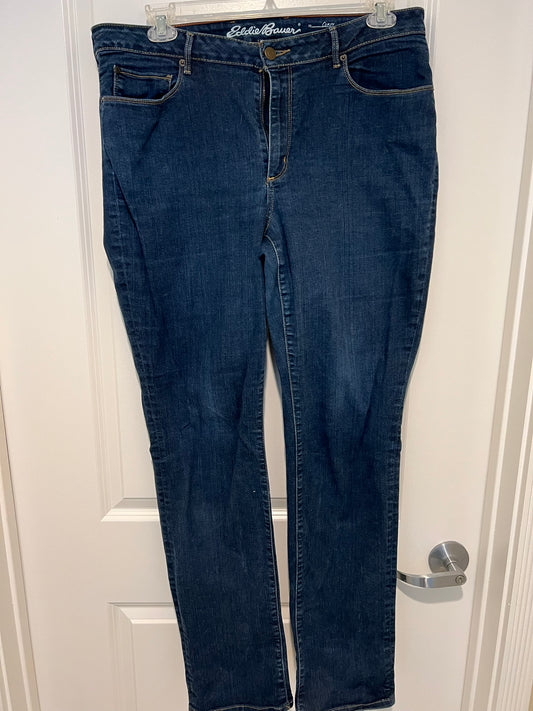 Eddie Bauer Curvy Fit Straight Leg Jeans Dark Wash Size 16T
