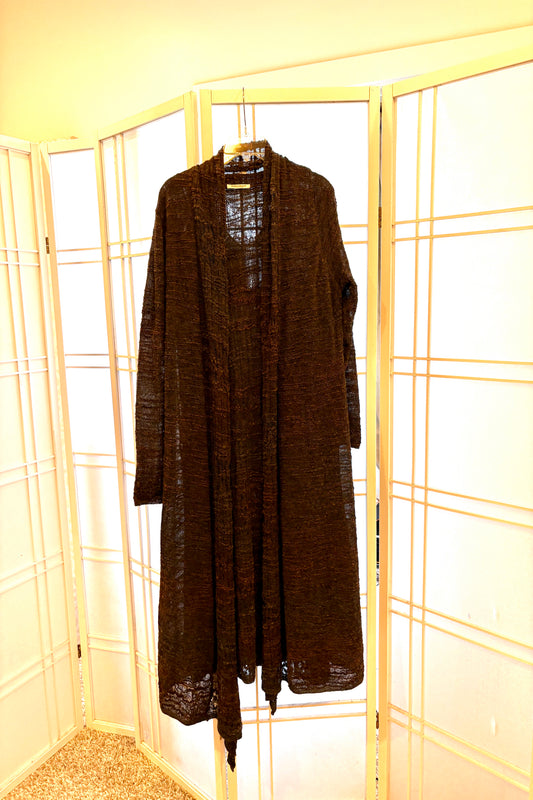 Marina Rinaldi Golden Brown Knit Dress & Long Cardigan Set Size 16US