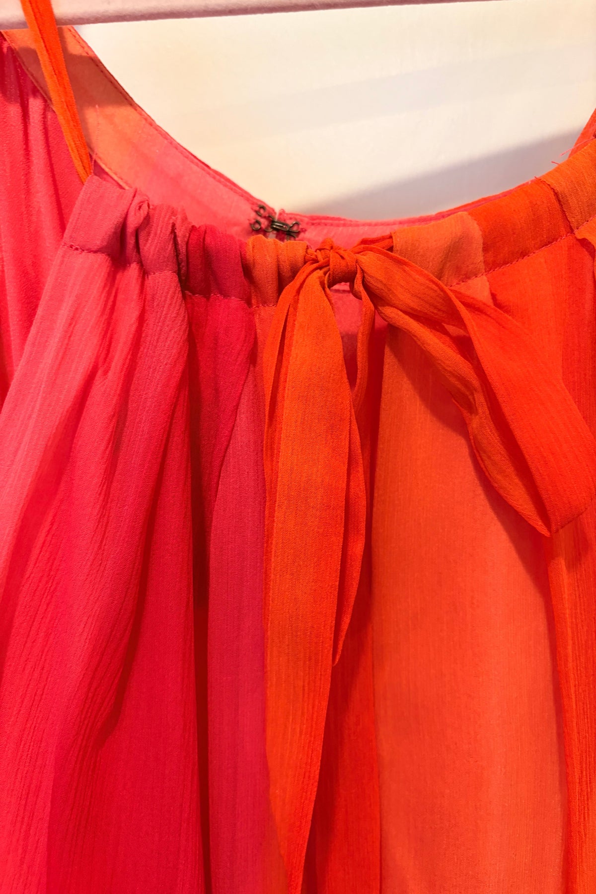 Lauren by Ralph Lauren Orange & Pink 100% Silk Dress Size 16