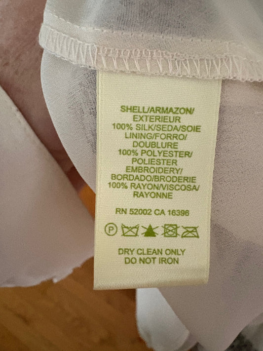 Sigrid Olsen 100% Silk Off White & Brown Dress Size 14
