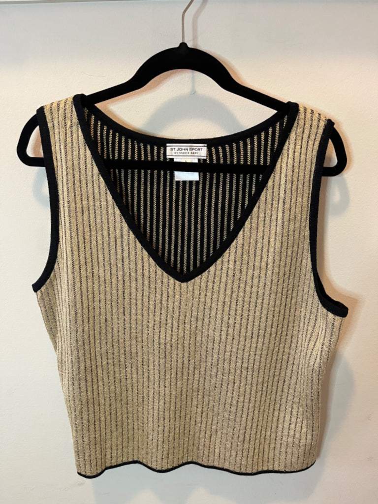 St. John Reversible Black/Gold Metallic Shell Size Large