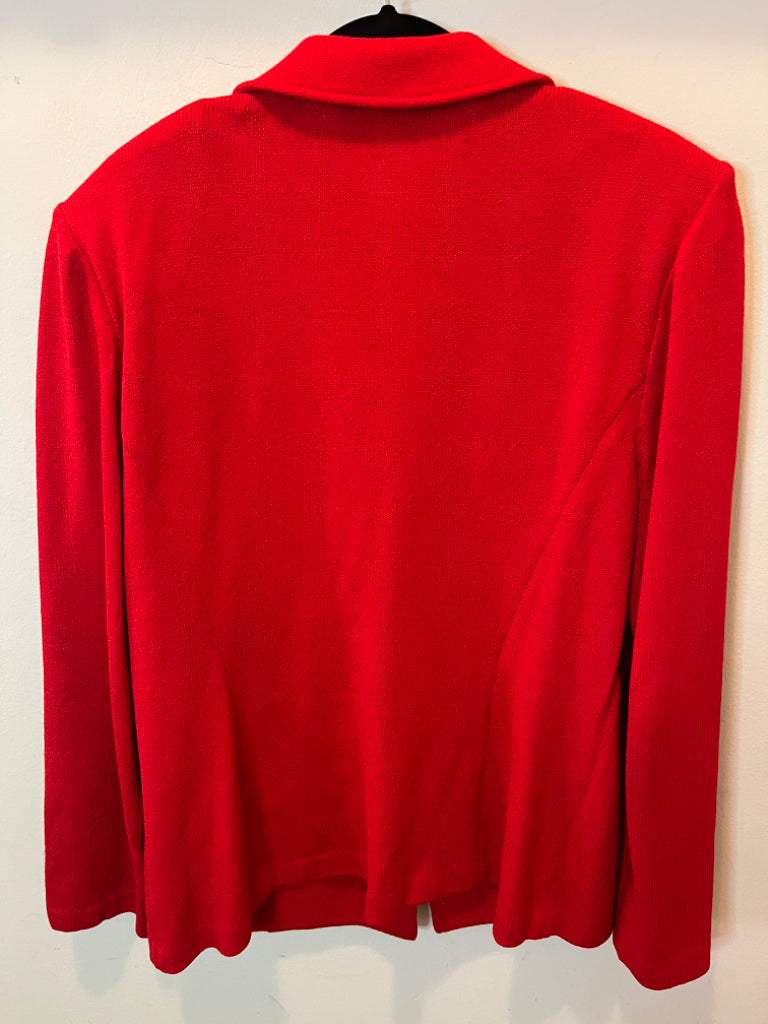 St. John Knit Red Jacket Size 16