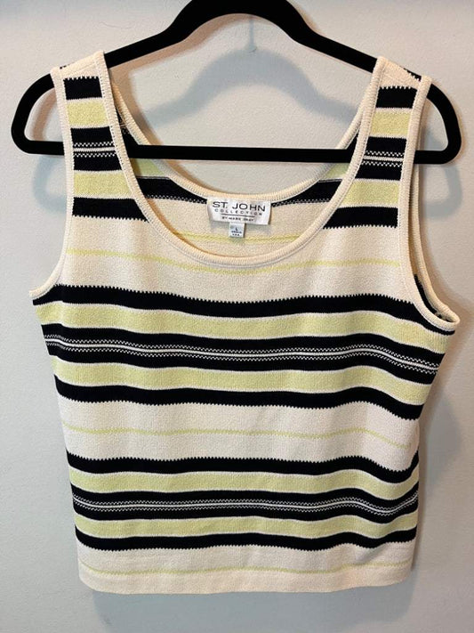 St. John Knit Striped Shell Size Large