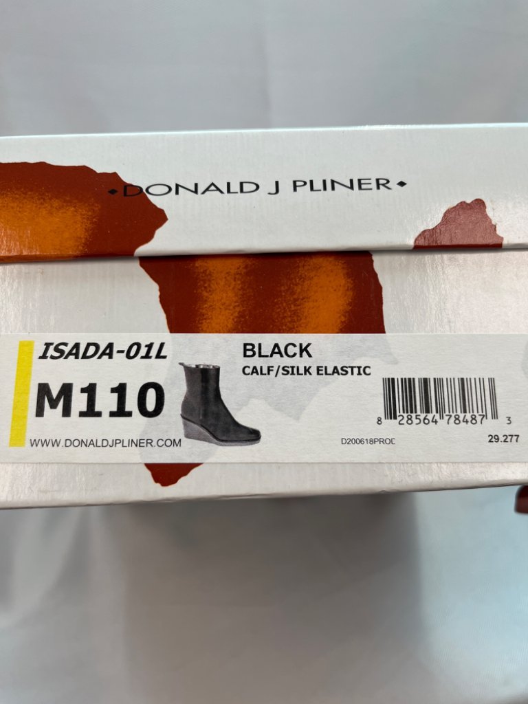 Donald J Pliner Black Calf/Silk Elastic Size 11