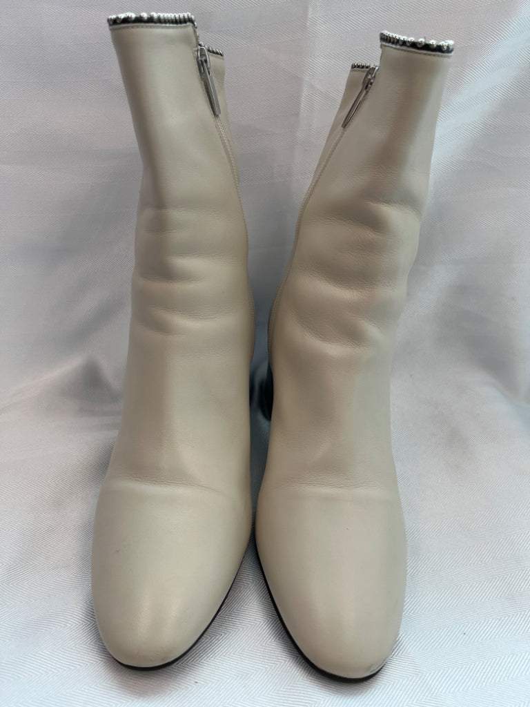 Aquatalia Cream Leather Boots Size 12