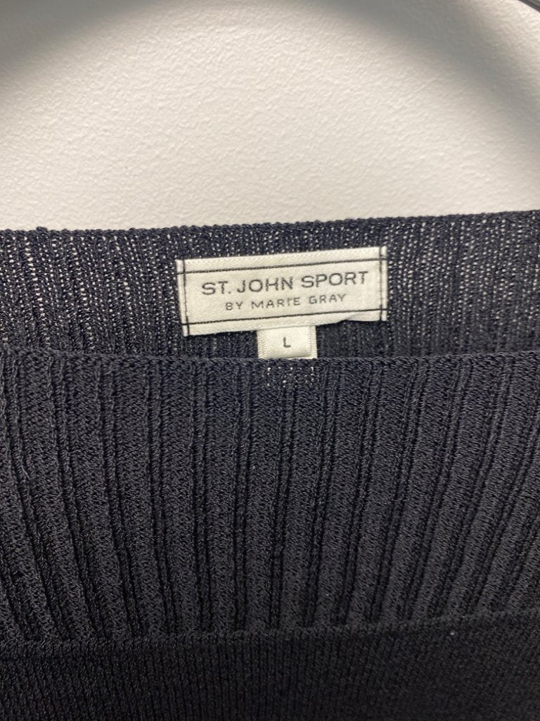 St John Sport L Black Knitted Blouse