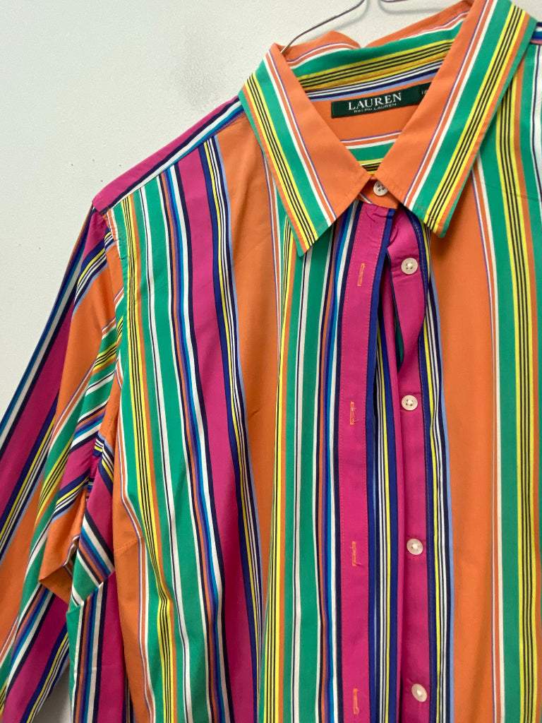 Ralph Lauren 18w Multicolor Striped Button up Blouse