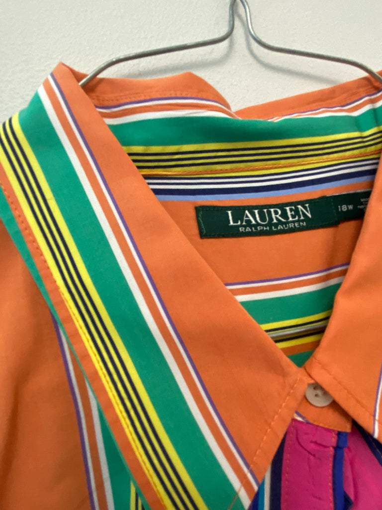 Ralph Lauren 18w Multicolor Striped Button up Blouse